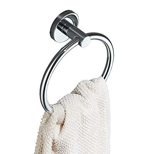 Porte-serviettes anneau laiton blanc fixation murale solide