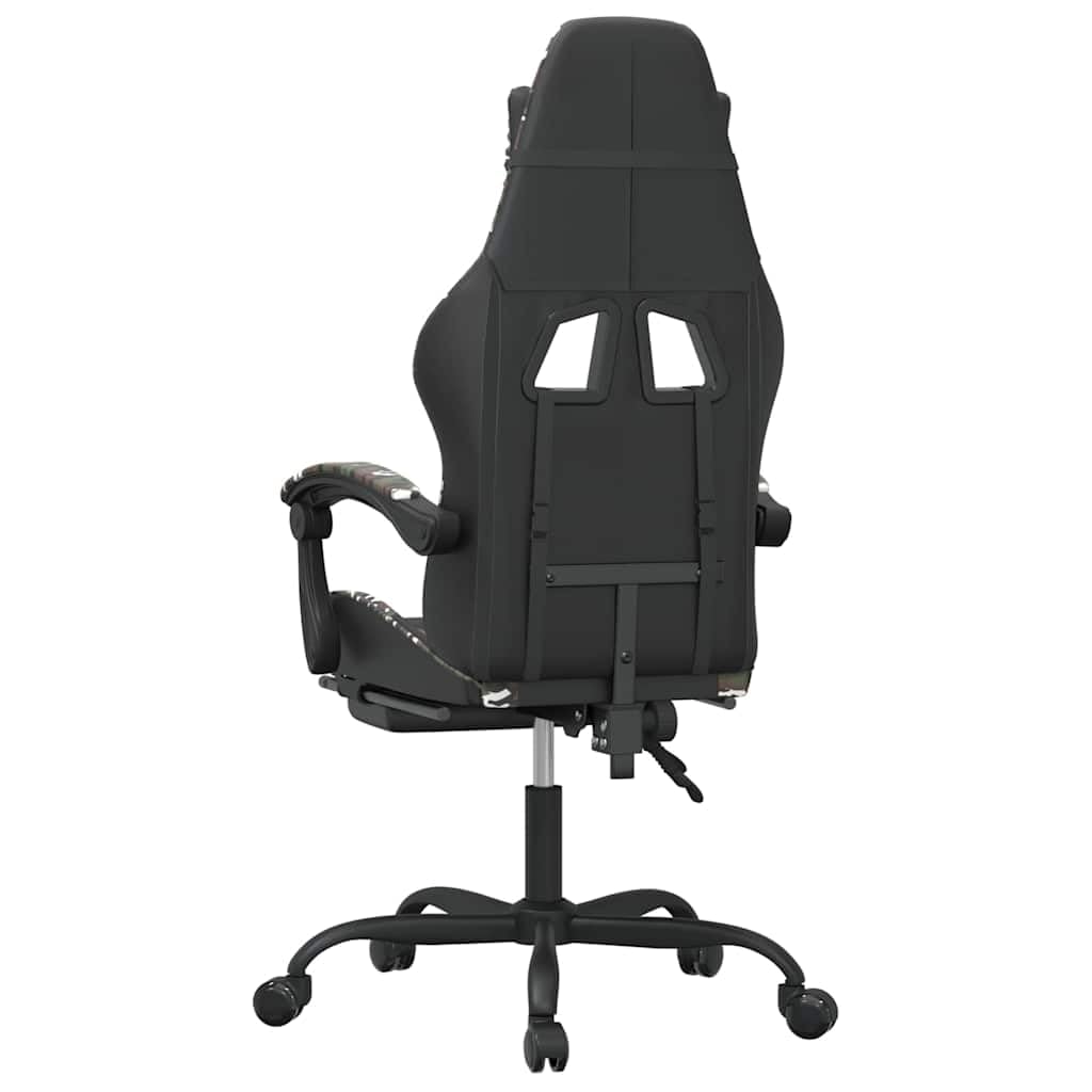 Sedia da gaming con poggiapiedi, girevole, in ecopelle, ergonomica, con funzione basculante, cuscino lombare, poggiatesta e ruote, per uso domestico e PC