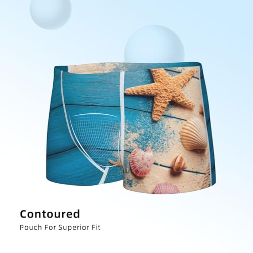 Boys' Cotton Boxer Brief Soft Underwear-Shells And Starfish4