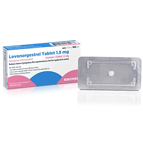 Xiromed Emergency Contraceptive Pill for Women - 1.5 mg Levonorgestrel Tablet - Reduces Chance of Pregnancy After Unprotected Sex - Compare to Plan B One-Step