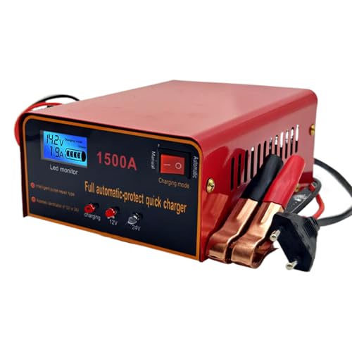 Wimnqie Chargeur de Batterie Automobile - Chargeur d'entretien Intelligent pour Batterie Auto,Mainteneur De Compresseur Portatif À Charge Rapide pour Tondeuse À Gazon Camping Car Camion Tracteur