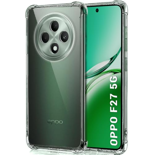 Image of TheGiftKart Crystal Clear Back Cover Case for Oppo F27 5G | Shockproof Soft TPU Case | Cushioned Edges for Ultimate Protection Back Cover Case for Oppo F27 5G (TPU, Transparent)