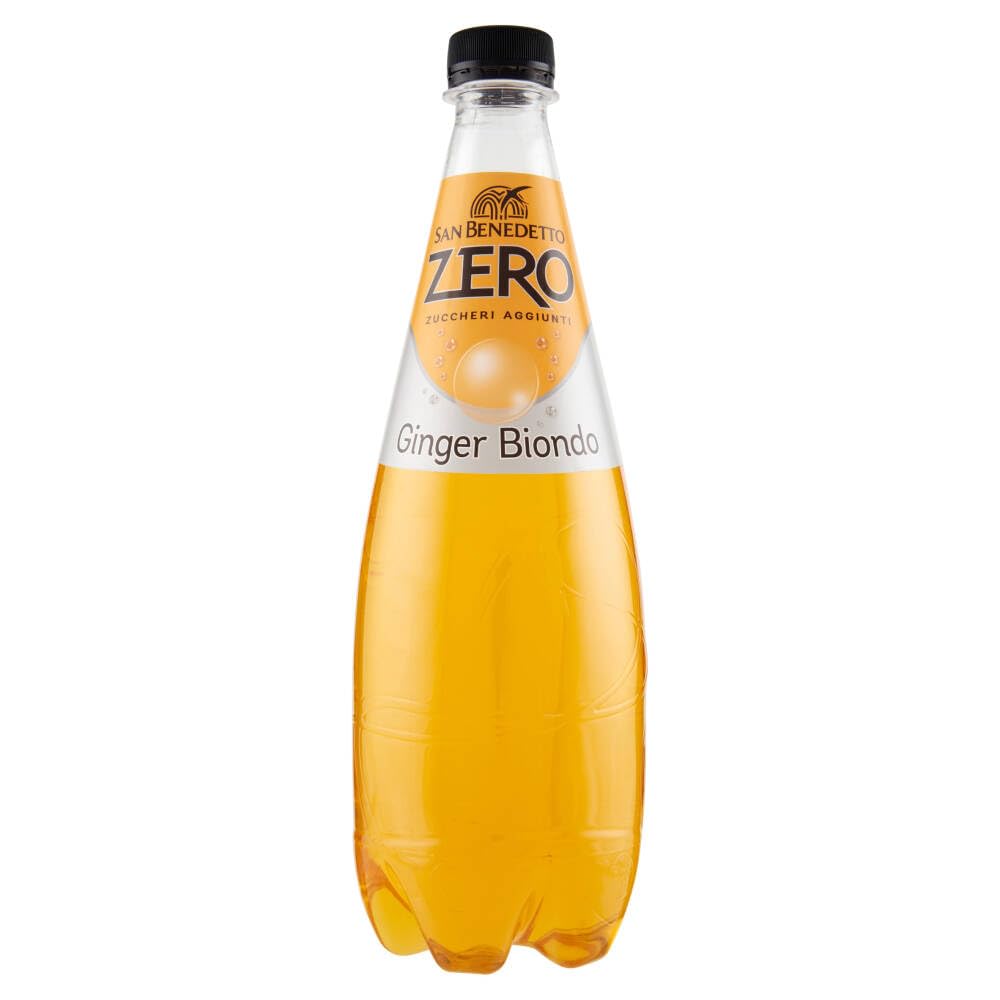 San Benedetto Ginger biondo Zero PET aperitivo ohne Zucker 12x 0,75l, hne Zucker Softdrink ohne Zucker, erfrischend Aperitiv-Aperif sugarfree + Italian Gourmet polpa 400g