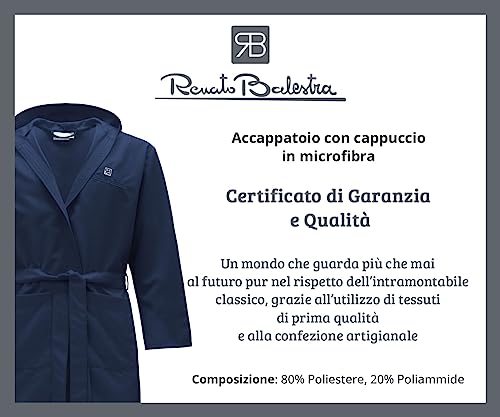 Renato Balestra Bademantel Mikrofaser Unisex, Grau XL