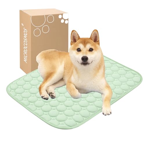 MICROCOSMOS Summer Cooling Mat & Sleeping Pad- Water Absorption Top, Materials Safe, Easy Carry, EZ Clean. Keep Cooling for Pets, Kids and Adults.(Green, 24" x18")
