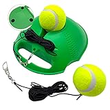 TaktZeit Tennis Trainer Self Training Rebound Baseboard Tennis Training Gear with 2 String Balls (Green 1.0)