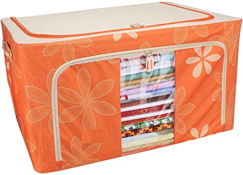 Image of Multi Functional Foldable Home Organization Steel Tip Based Waterproof Cloth Saree Cover Storage Bag with Handle (Multi Design-Color) (44 L)