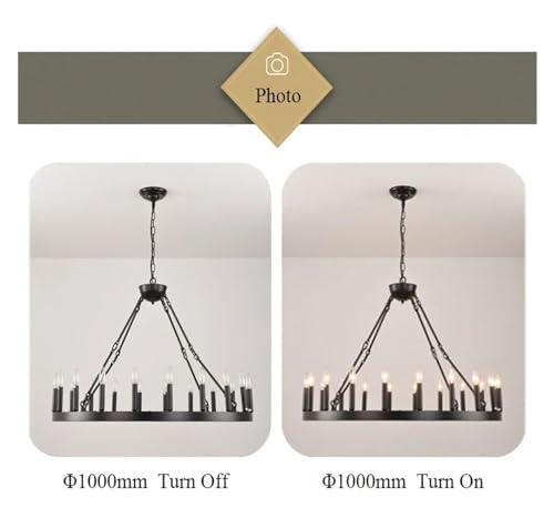 Lámpara de techo redonda estilo candelabro vintage con luces LED 6