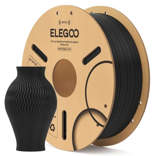 ELEGOO PLA 3D Printer Filament 1.75mm Black 1KG, RFID PLA Filament