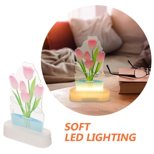 Lámpara de mesa Cabilock Tulip acrílica rosa miniatura 7