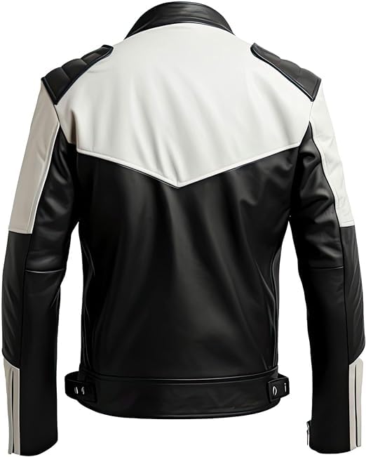 Image of Men's Biker Multi Color Leather Jacket, Leather Biker Jacket for Men, Faux Leather Biker Bomber Jacket