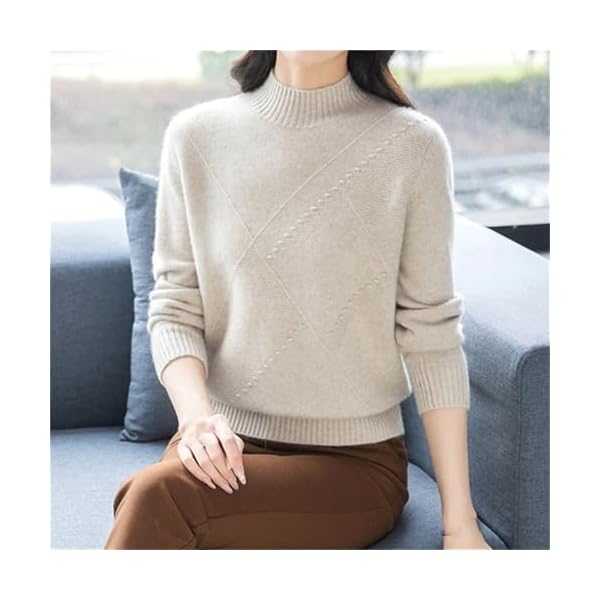 Women's Pullovers Knitwear Clothing Warm Half Turtleneck Sweater Winter Long Sleeve Pull Jumper - Image 7