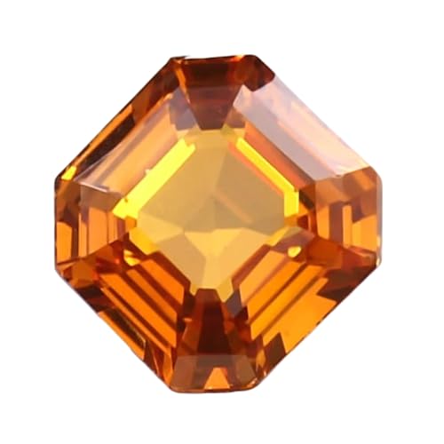 Saphir naturel orange de Ceylan Asscher 9,7mm pour création de bijoux