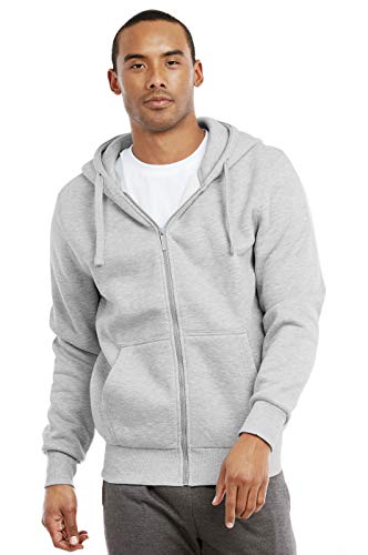 Knocker Men's Full Zip Up Heavy Fabric Cotton Blend Fleece Hoodie Sweatshirt