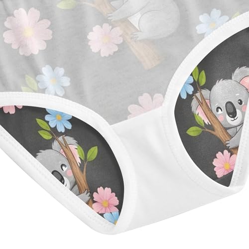 Girls Underwear Toddler 2t Cotton Cute Panties Girl Animal Briefs Girls Undies Cute Cartoon Koalas Floral Black 5