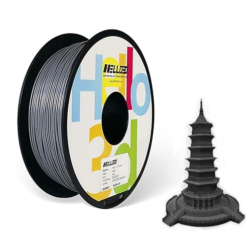 HELLO3D 3D Printer Filament, Grey PLA Filament 1.75mm, Dimensional Accuracy +/-0.05mm, Fit Most FDM 3D Printing, Vacuum Packaging, 1 KG...
