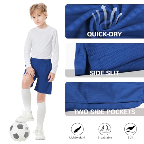 QBK Toddler to Youth Athletic Shorts for Boys and Girls Soccer Basketball Sports4