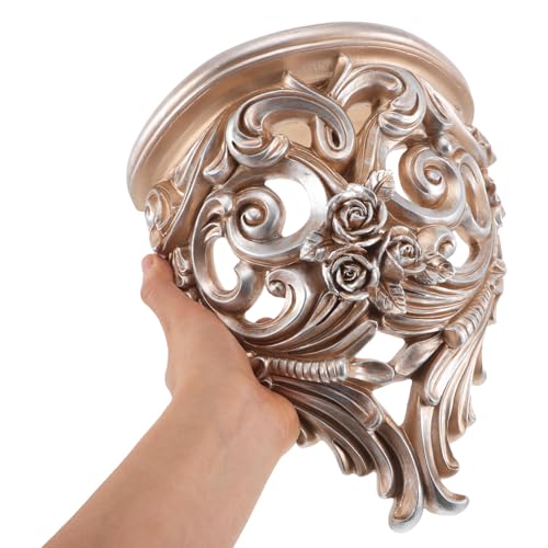 Étagère murale décorative 3D dorée au design sculpté haut de gamme résine