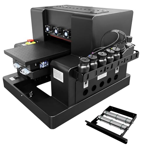 Furvveerr XP600 A3 UV DTG Printer, 32 * 50CM Printing Area High Precision 5760 * 1440dpi UV Printer Machine with Vacuum Suction Platform & Bottle Holder, for Acrylic Metal Leather Bottles Phone Cases