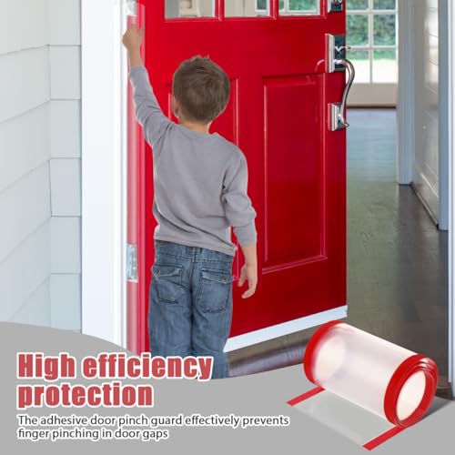 Image of Mikikit 47.24In Adhesive Door Pinch Guard Baby Proofing Safety Strip Childproof Finger Pinch Stopper Door Hinge Cover for Home Office Protection