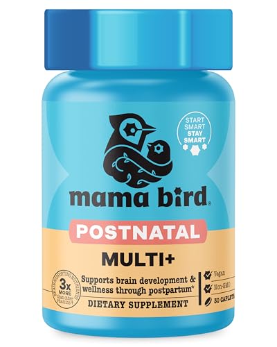 Best Nest Wellness Mama Bird - Postnatal Multi+ (30 Servings) Postnatal Vitamins for Women - Breastfeeding & Postpartum Essentials - Brain Health for Mom & Baby - Methylfolate - Vegan & Gluten Free