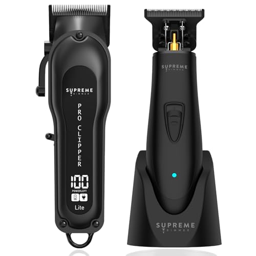 Image of Supreme Trimmer Hair Clipper & Mens Trimmer 2 in 1 | Cordless Beard Trimmer for Barbers or Home use Mens Clippers | STC5030 ST5220 Black
