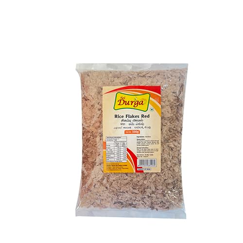 SRI DURGA Red Rice Flakes Medium 500G - Puffed Rice for Breakfast, Snack, and Cooking, Rich in Nutrients, Ideal for Traditional South Indian Recipes