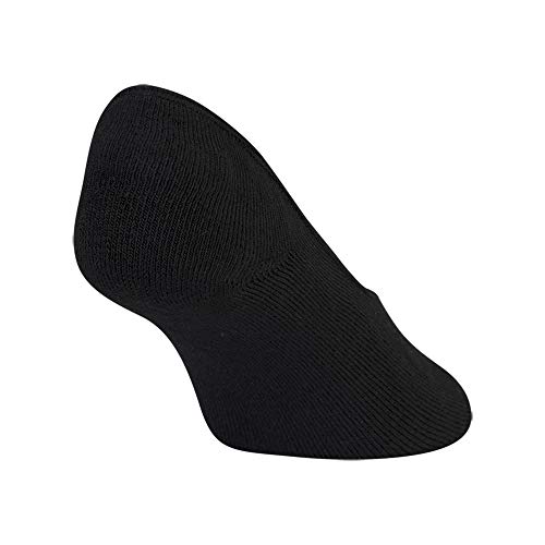 Peds Women's Cushioned Sole Mid Cut No Show Socks, 6 Pairs, Black, Shoe Size: 5-10 #TOP4