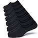 No Show Socks Mens Non Slip Low Cut Invisible Ankle Sock Pack 7 Pairs Boat Liner 6-12 (7Black)