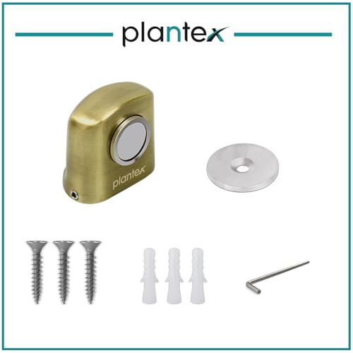 Image of Plantex Door Stopper for Home /Door Catch Holder for Home /Office /Hotel /Magntic Door Stopper /Gate Stopper for Main Door /Stops for Door - Set of 6 (Brass Antique)