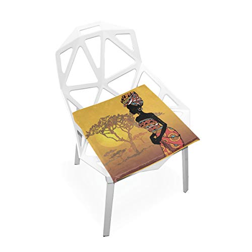 Linomo - Cojín de espuma viscoelástica para silla de mujer africana, para niños, 40,6 x 40,6 cm