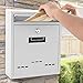 SereneLife Modern Wall Mount Lockable Mailbox-Outdoor Galvanized Metal Key Large Capacity-Commercial Rural Home Decorative &Office Business Parcel Box Packages SLMAB04,White,10.2’’ x 12.2’’ x 3.6’’