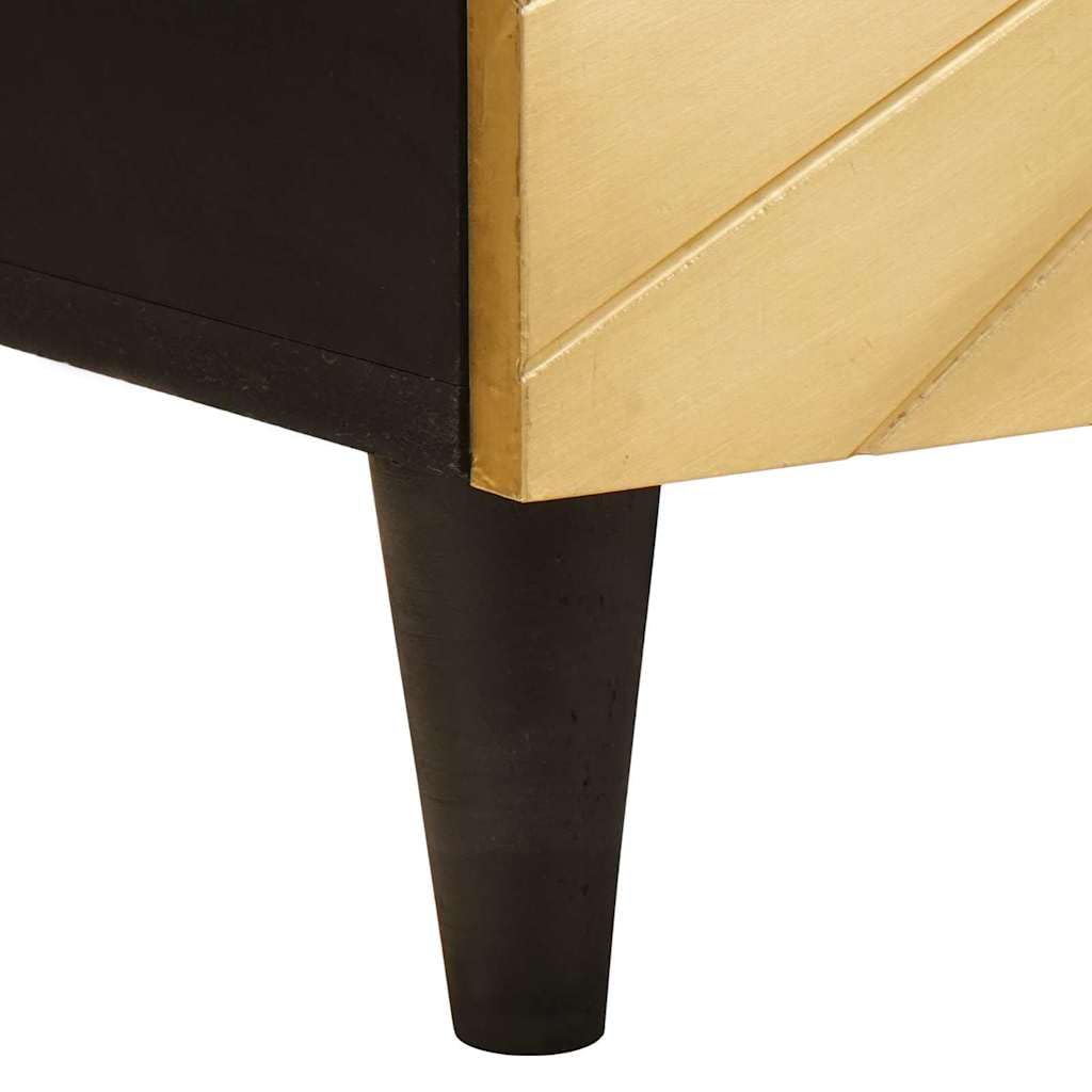vidaXL Szafka pod telewizor z szufladą Czarny i złoto 105 x 33 x 46 cm, Nowoczesny salon, elegancka szafka na media, prostokątna jednostka, niskoprofilowa organizacja domu