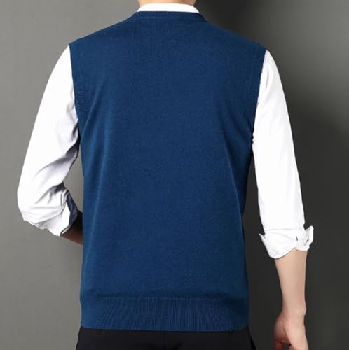 Men Solid Casual V-Neck Vest Woolen Knit Sweater Tank Tops Sleeveless Pullovers Waistcoat2