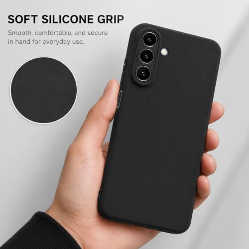 Image of FIRST MART Matte Silicone Back Cover for Samsung Galaxy A17 - Black