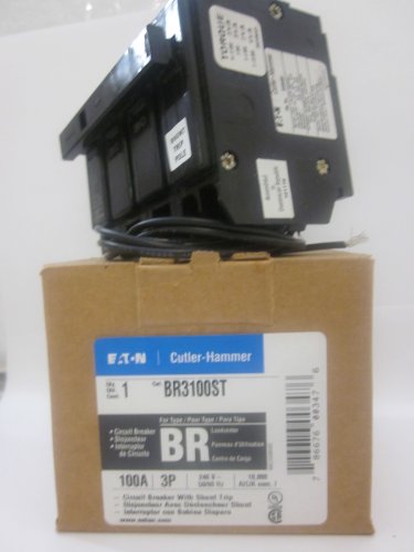 Cutler Hammer br3100st Circuit Breaker, 3-Pole 100-Amp with shunt trip