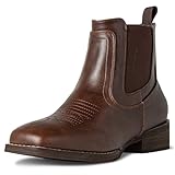 J's.o.l.e Men's Ankle Short Cowboy Boots Square Toe Fashion Western Dress Boots UK 10
