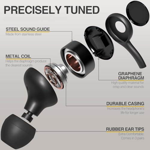 Image of Type-C Earphones for Xiaomi Redmi Note 13 Pro Plus 5G Earphones Original Like Wired in-Ear Headphones Stereo Deep Bass Headset Earbud with Type-C Audio Jack, Mic (CAK2, Black)