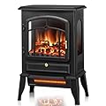 ZAFRO Freestanding Electric Fireplace Stove, Small Electric Fireplace Heater with Thermostat Control, 3D Realistic Flame,1000W/1500W & Overheating Protection, 22.28 inch