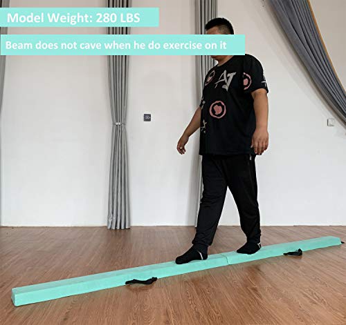 Marfula 6 Ft / 8 Ft / 9 Ft Gymnastics Balance Beam Floor Folding Beam - Extra Firm - Suede Cover - Anti Slip Bottom With Carry Bag For Kids/Adults Home Use (Teal, 6 Ft) #TOP1