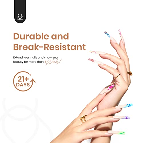 Beetles Gel Nail Kit Soft Gel Nail Tips, 500Pcs Pre-Shaped Gelly Tips Square Long Clear Press On Nail Tips Full Cover False Nails For Gel Art , Soak Off Easy Nail Extensions Acrylic Nails Poly Nail Extension #TOP4