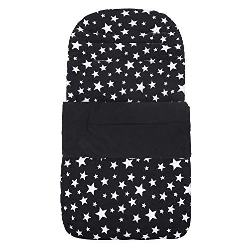 Image of RUIXIA Winter Warm Thick Fleece Baby Stroller Sleeping Bag Detachable Universal Waterproof Toddlers Bunting Double Zipper Closure Footmuff Newborn Infants Swaddle Blanket Pram Wrap (Black Star)BAG910