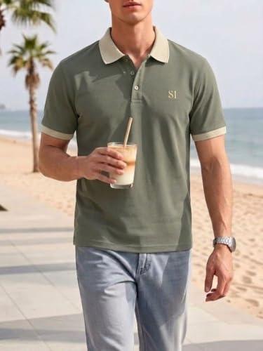 Image of SMOWKLY Men's T-Shirt | Stylish T Shirt with a Ribbed Collar | Soft Breathable Lightweight Polyester Blend | Stylish Regular Fit Casual TShirt for Men.