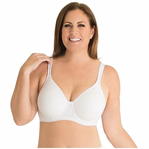 Leading Lady Women's Plus-Size Underwire Padded T-Shirt Bra, White, 48B