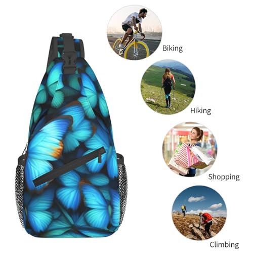 Morrales tipo sling con estampado de mariposas negros miniatura 6