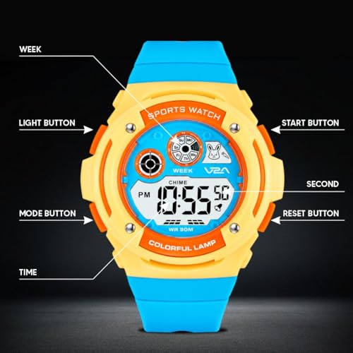 Image of V2A NOVA-X 2930 Digital Watch for Boys | Colour Pop Sports Design | Active Everyday Watch for Kids with Digital Display, Backlight & 50M Water Resistance