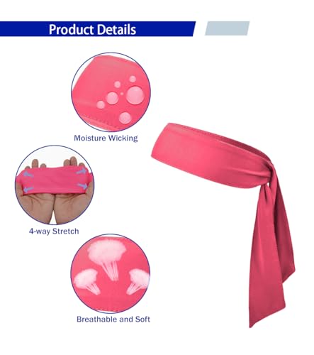 Image of Sport Tie Headbands Tennis Head Tie for Men Women Sports Fans Ninja Soccer Basketball Teams Head Ties Halloween