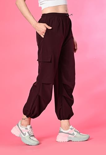 Image of FUNDAY FASHION Women's Regular Fit Mid Rise Solid Lycra Blend Trousers