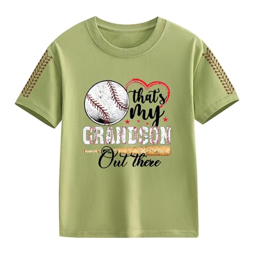 Kids Girls Boys Vintage Baseball Print T-Shirt Short Sleeve Game Day Athletic Tee for Girls Boys Crewneck Graphic Tee