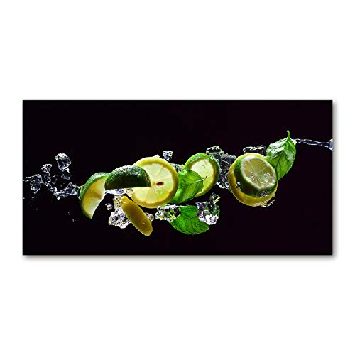 Toile murale Mojito 100x50 cm vert tableau deco nourriture et boissons